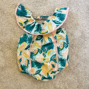 Baby Girl Tropical Romper, 3-6mo